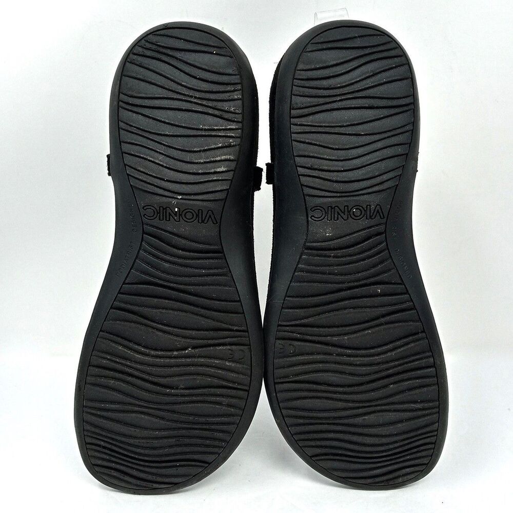 Vionic Margot Suede Studded T-Strap Sandals Women's Size 7 Black Strappy - Picture 8 of 10